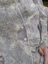 Women’s Cotton Pajama Set – Grey & Cream Floral Hummingbird