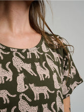 Green Leopard Shirt Dress