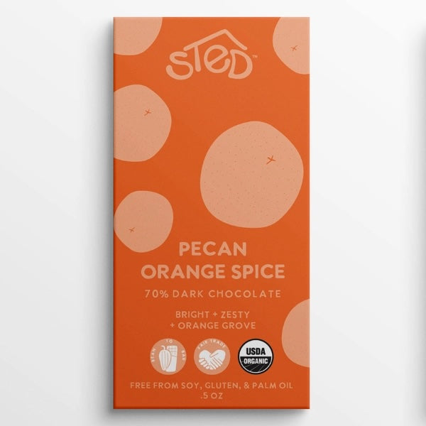Mini Pecan Orange Spice Chocolate Bar