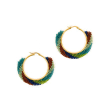Swirl Hoop Beaded Earrings
