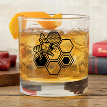 Honey Bee Rocks Glass