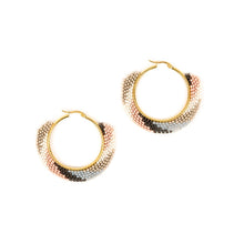 Swirl Hoop Beaded Earrings
