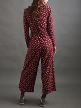 Rita Long Sleeve Jumpsuit Diamond Vine- Burgundy Bouquet