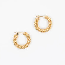 Delica Small Fair Trade Beaded Hoop Earrings - Gold or Silver