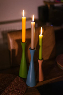 Colorful Wood Candle Holders (Multiple Colors)