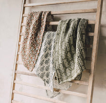 Waffle Weave Hand Block Printed Tea Towels (Multiple Colors & Styles)