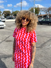 Pink Squiggle Jersey Maxi Dress