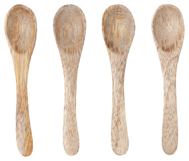 Light Wash Mango Wood Mini Spoons (Set of 4)