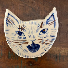 Hand Painted Cat Trinkets - Blue