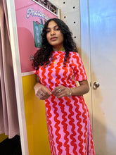 Pink Squiggle Jersey Maxi Dress