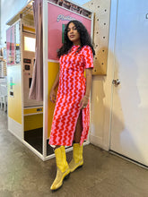 Pink Squiggle Jersey Maxi Dress