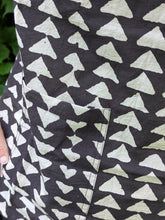 Black & White Hand-Printed Dabu Boxy Tank with Pocket