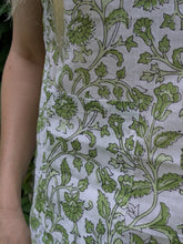 Green Floral Block Printed Boxy Tank with Pocket