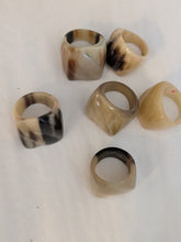Handcrafted Zebu Horn Rings from Madagascar - Square Ridge