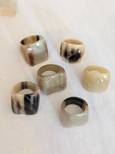 Handcrafted Zebu Horn Rings from Madagascar - Square Ridge
