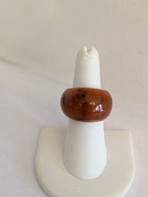 Handcrafted Orange Curve Horn & Lacquer Ring from Madagascar
