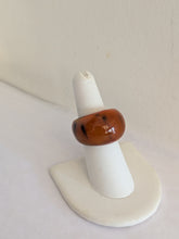 Handcrafted Orange Curve Horn & Lacquer Ring from Madagascar