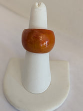 Handcrafted Orange Curve Horn & Lacquer Ring from Madagascar