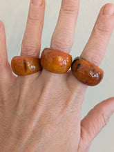 Handcrafted Orange Curve Horn & Lacquer Ring from Madagascar