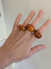 Handcrafted Orange Curve Horn & Lacquer Ring from Madagascar