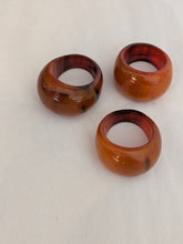 Handcrafted Orange Curve Horn & Lacquer Ring from Madagascar