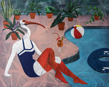 Ibis At The Pool Art Print