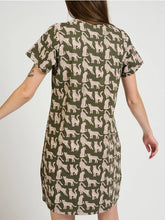 Green Leopard Shirt Dress