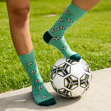 Socks That Support Youth Sports (Green Soccer Balls)