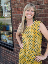 Sitara Dress – Dabu in Marigold Dot & Stripe