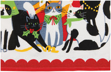 Kitty Carol Christmas Dishtowel