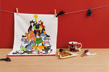 Kitty Carol Christmas Dishtowel