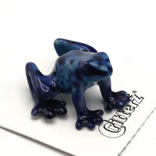 Sapphire Blue Dart Frog Porcelain Miniature