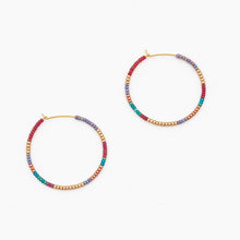 Beaded Hoop Earrings (Multiple Colors)