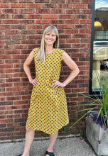 Sitara Dress – Dabu in Marigold Dot & Stripe