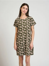 Green Leopard Shirt Dress