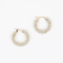 Delica Small Fair Trade Beaded Hoop Earrings - Gold or Silver