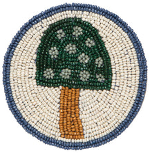 Hand-Beaded Mushroom Coasters (Set of 4)