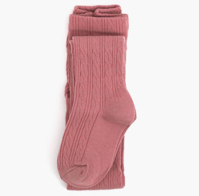 Old Rose Cable Knit Tights