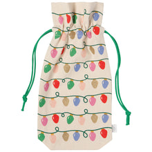 Holiday Lights Cotton Wine Bags | Festive, Stylish Gift Bags for Wine Bottles