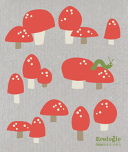 Toadstools Swedish Dishcloth