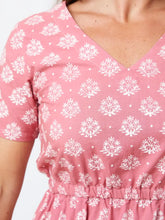Lydia Dress Floral Stamp Rose