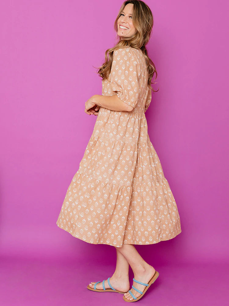 catherines maxi dresses Catherine Tiered Maxi Dress Wheat Blossom Large