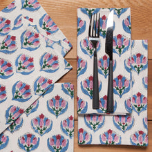 Bouquet Hand Block Printed Napkins (Set of 4)