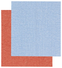 Rust & Sky Blue Set of 2 Swedish Dishtowels