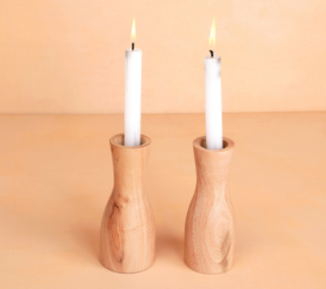 Handmade Neem Wood Candle Holders