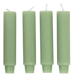Holly Green 5" Unscented Pleated Taper Candles (Sold Individually)