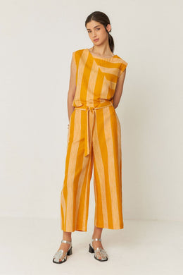 Dona Linen & Organic Cotton Striped Trousers