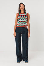 Naiara Sleeveless Check Sweater Top/Tank