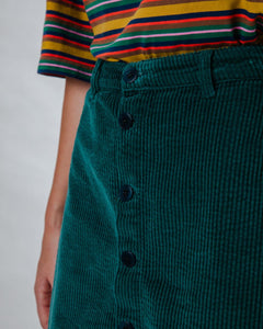 Organic Cotton Corduroy Mini Skirt - Green
