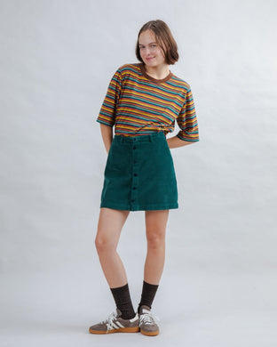 Organic Cotton Corduroy Mini Skirt - Green
